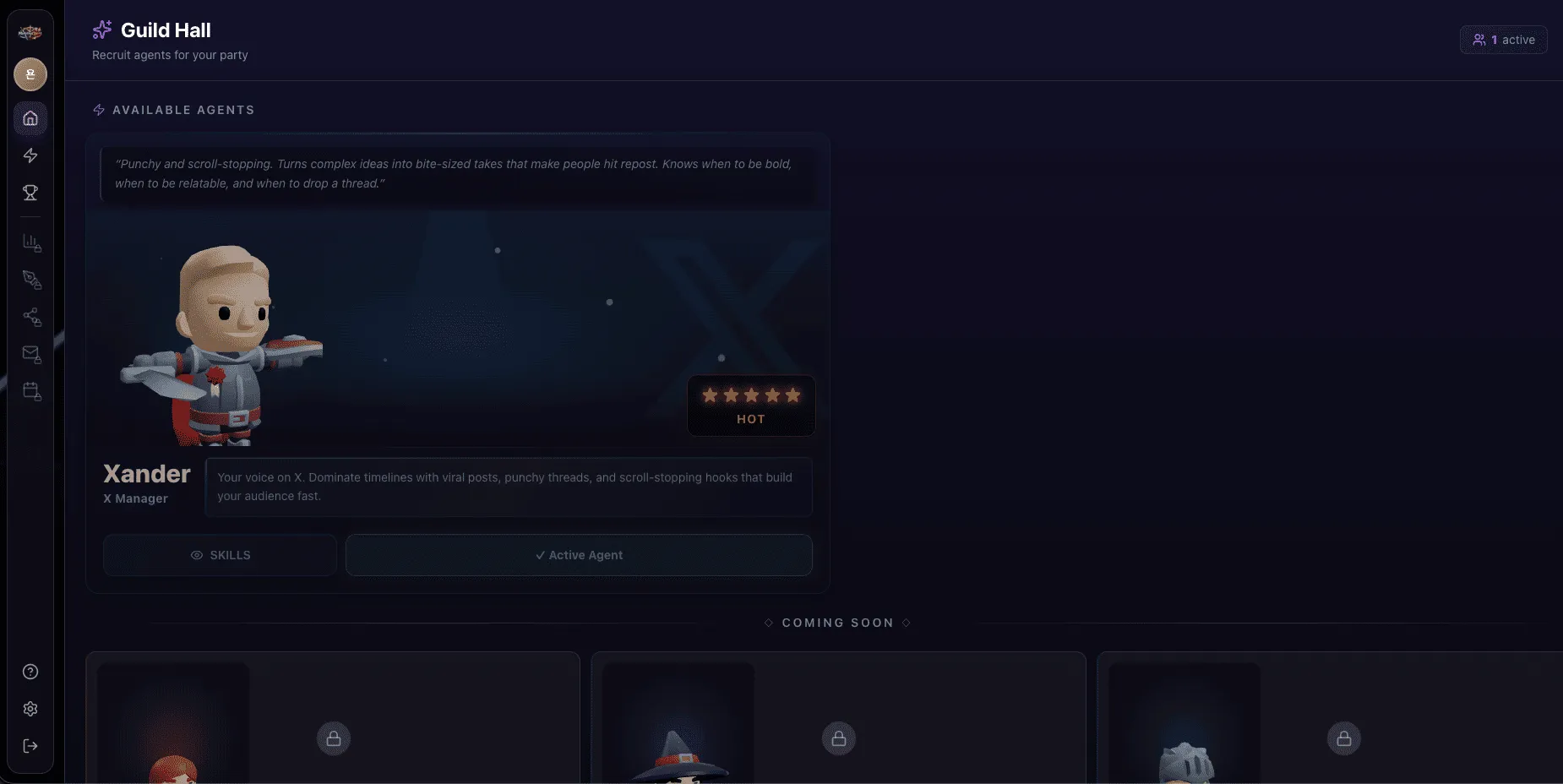 Agent recruitment guild hall